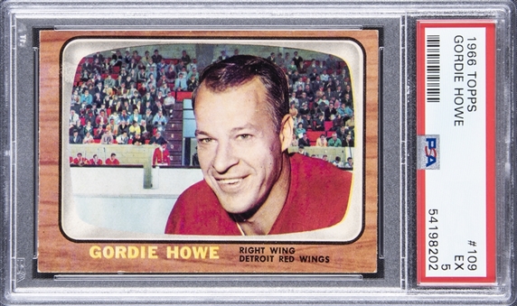 1966/67 Topps #109 Gordie Howe – PSA EX 5